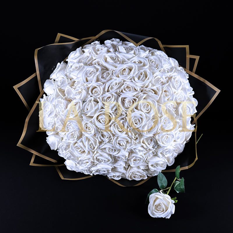 100 ROSES BOUQUET WHITE