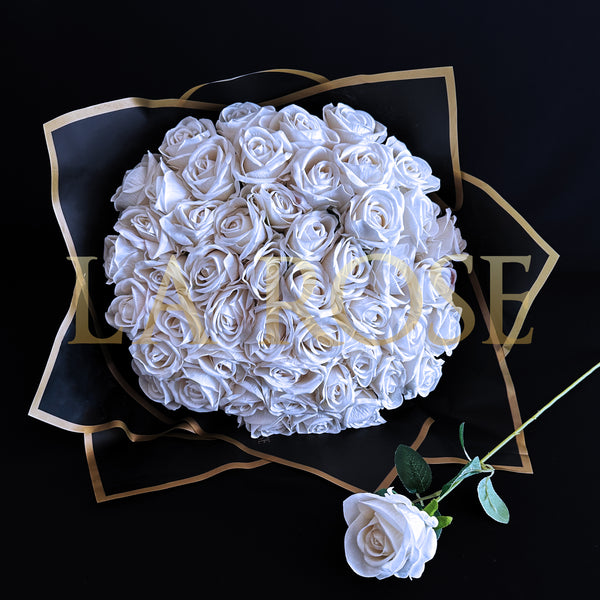 50 ROSES BOUQUET WHITE