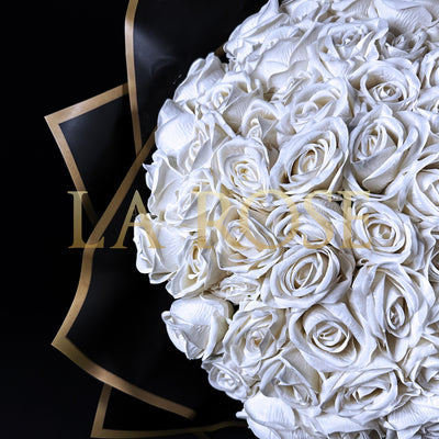 100 Roses Bouquet White